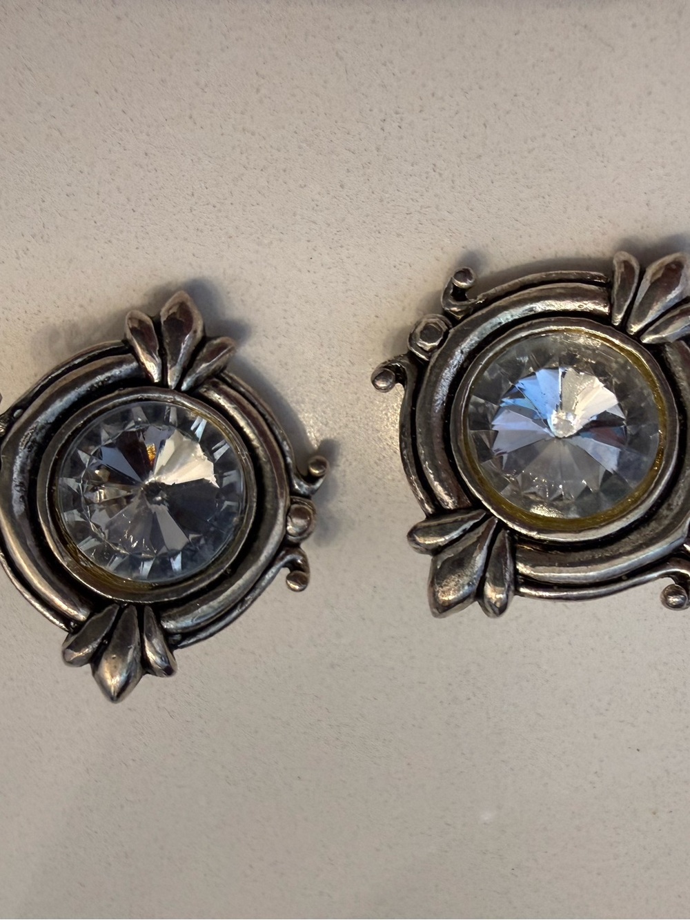 Silver-Tone Crystal Accent Decorative Buttons - Clear